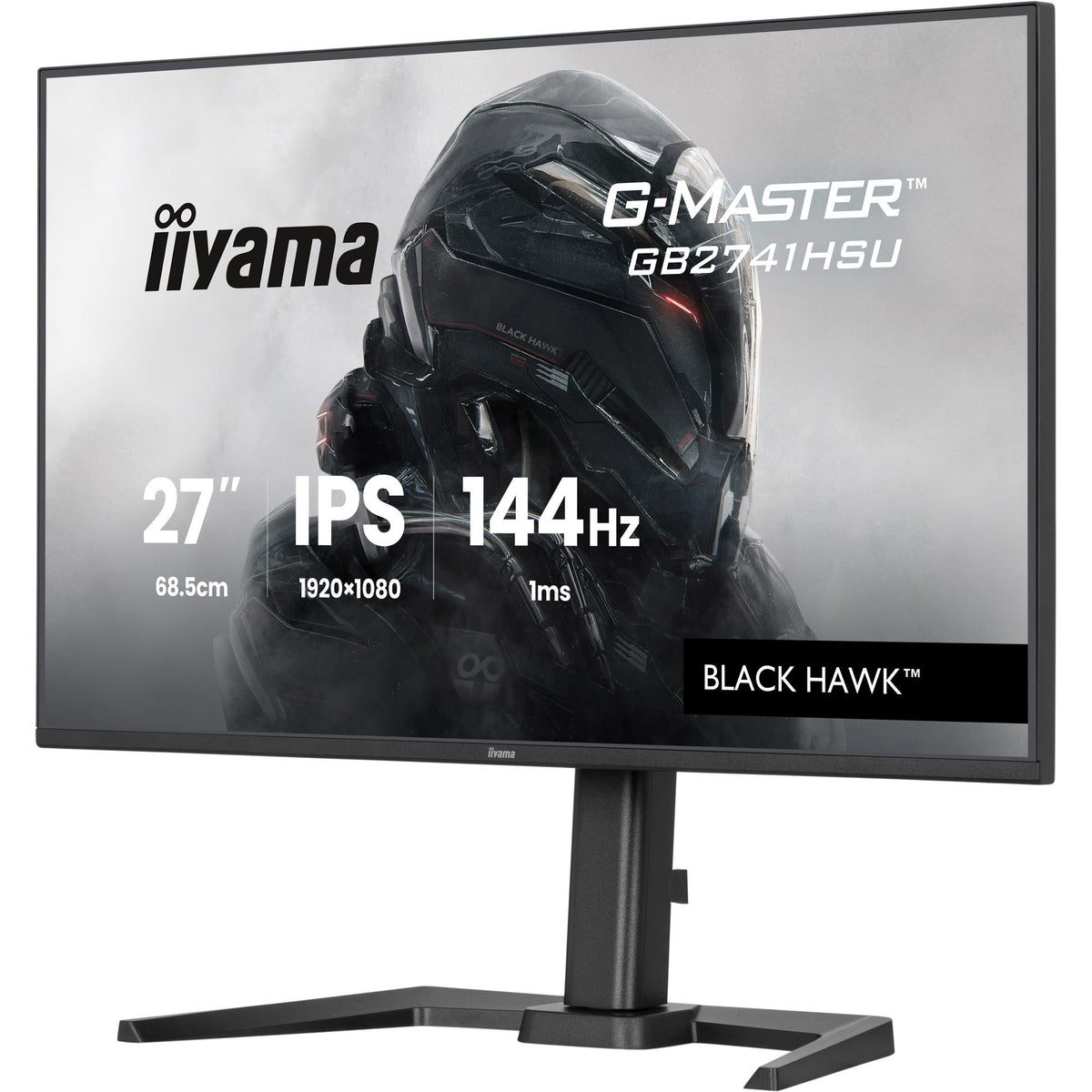 Iiyama g-master black hawk gb2741hsu-b1 27 gaming monitor (zwart, 1x displayport, 1x hdmi, 2x usb-a, 144 hz)