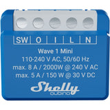 Shelly qubino wave 1 mini relais (blauw wit, 1-kanaals, z-wave)