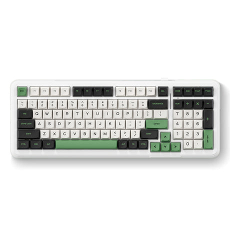 Mchose k99 emerald green hyacinth wireless gasket mount mechanical rgb toetsenbord (wit, us lay-out (qwerty), ktt hyacinth, rgb, hot swap, double-shot pbt, draadloos | bluetooth | usb-c)