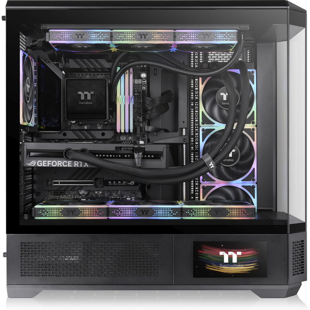 Thermaltake view 600 tg big tower behuizing (zwart | 2x usb-a | 1x usb-c | tempered glass)