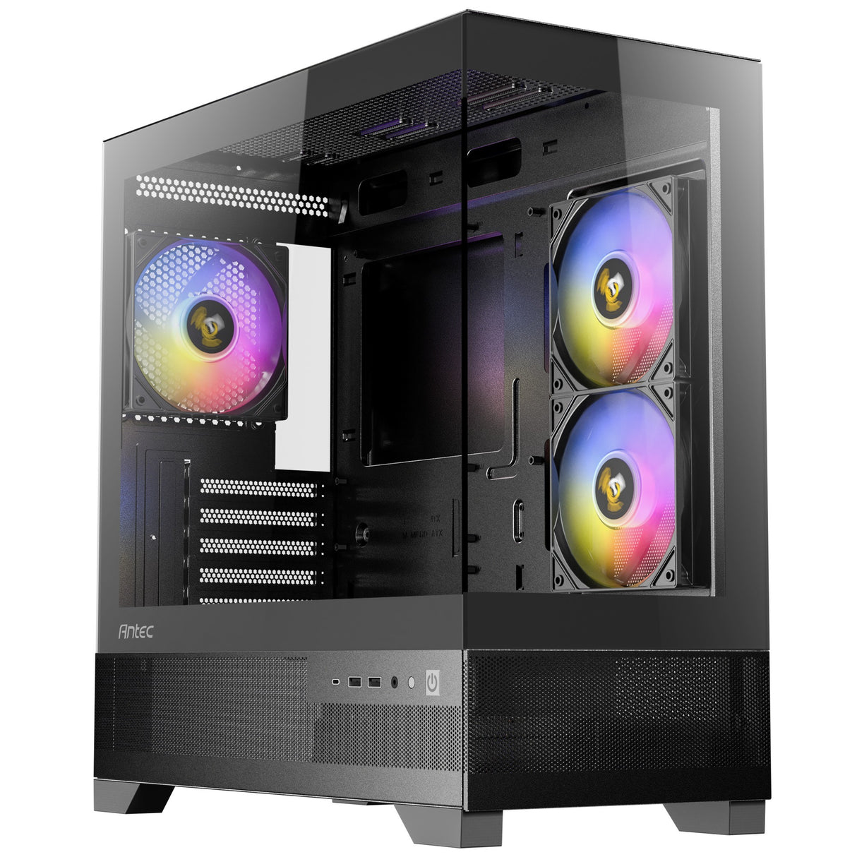 Antec cx500m rgb mini tower behuizing (zwart | 3x usb-a | tempered glass)