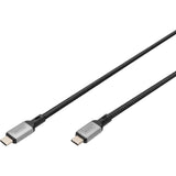 Digitus usb-c 4 gen2- usb-c-verbindingskabel (zwart grijs, 3 meter)