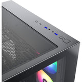 Xyz pc gear tesseract x midi tower behuizing (zwart | 2x usb-a | 1x usb-c | tempered glass)