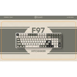 Iqunix f97 hitchhiker wireless mechanical keyboard (grijs, us lay-out (qwerty), cherry mx brown, 96%, rgb leds, hot-swappable, pbt, 2.4ghz | bluetooth 5.1 | usb-c)