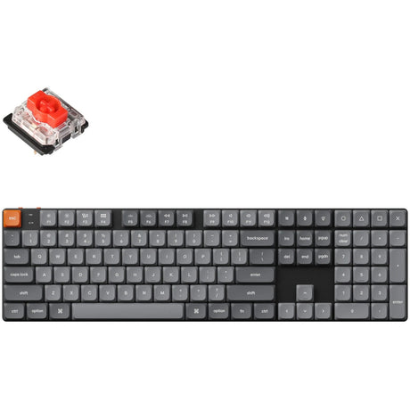 Keychron k5 max-b1 rgb mechanisch toetsenbord (zwart, us lay-out (qwerty), gateron low profile 2.0 mechanical red, 100%, rgb leds, double-shot pbt, 2.4ghz | bluetooth 5.1 | usb-c)