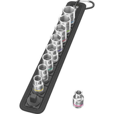 Wera belt b 4 zyklop doppen set dopsleutel (zwart zilver, 9-delig, met 3 8 -aandrijving)