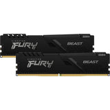 Kingston fury beast 32 gb ddr4-3600 (2x 16 gb) werkgeheugen (zwart, kf436c18bbk2 32, xmp 2.0)