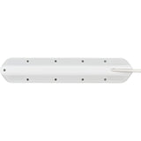 Brennenstuhl ®estilo hoekaansluitdoosstrook met usb laadfunctie 6-weg 4x beschermende contactdozen 2x euro zilver wit