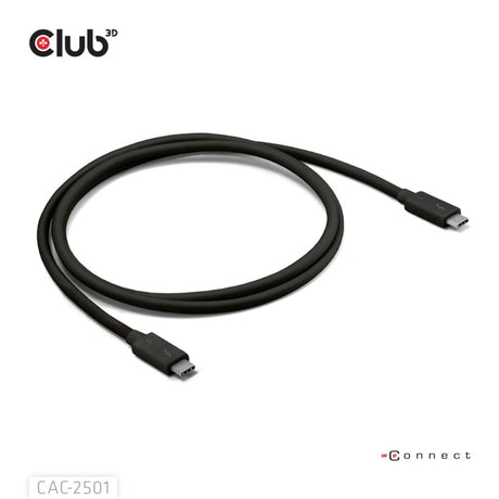 Club 3d gecertificeerde thunderbolt 5 kabel (zwart, 1 meter, 240 w)