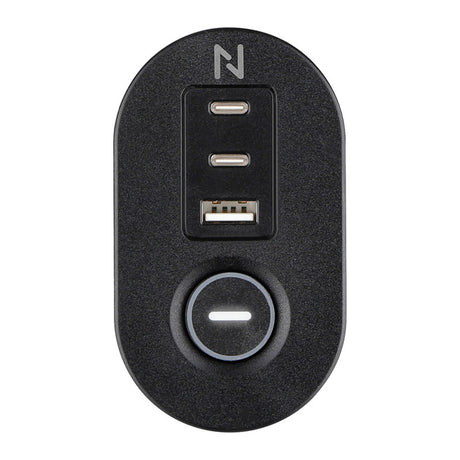 Neomounts ds22-840bl6 bureaucontactdoos met klem en usb-c en usb-a poorten - quick-charge stekkerdoos (zwart)