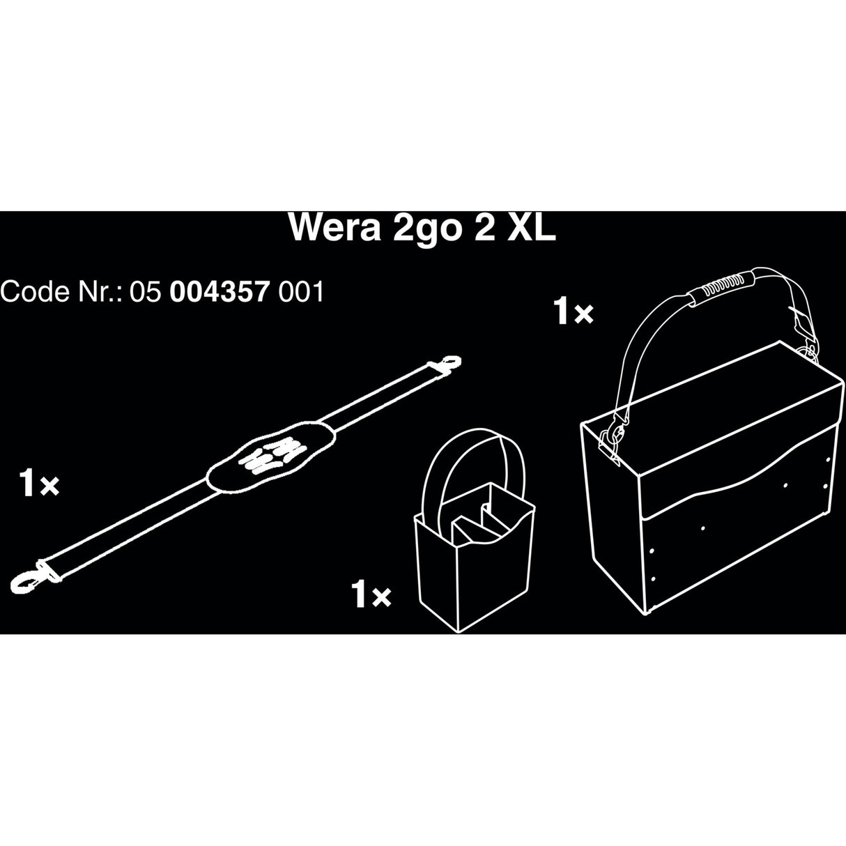 Wera 2go 2 xl gereedschapskoffer gereedschapskist (zwart)