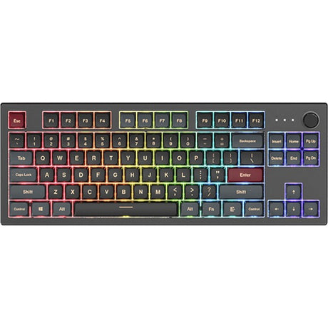 Montech mkey darkness tkl rgb mechanisch toetsenbord (zwart, us lay-out (qwerty), gateron g pro yellow, 80% (tkl), hot-swappable, rgb, pbt)
