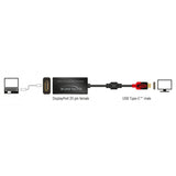 Delock displayport adapter voor usb-c monitor 4k (zwart, 0,2 meter)