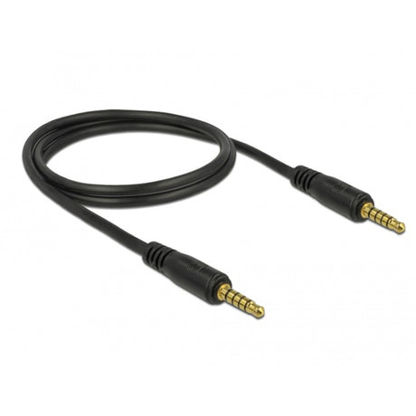 Delock stereo jack 3,5 mm 5-pin (male) > 3,5 mm 5-pin (male) kabel (zwart, 1 meter)