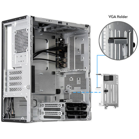 Chieftec uni bs-20b-op mini tower behuizing (zwart | 3x usb-a | 1x usb-c)