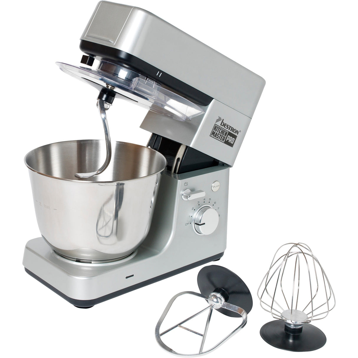 Bestron akm1600s 4-in-1 keukenmachine kitchen master pro (zilver)