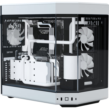 Hyte y60 midi tower behuizing (wit zwart | 3x usb-a | tempered glass)
