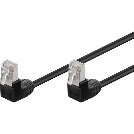 Goobay patchkabel cat 5e 2x90° f utp 3m (zwart)