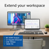 Act connectivity usb-c 4k 8k 60hz dockingstation (grijs)