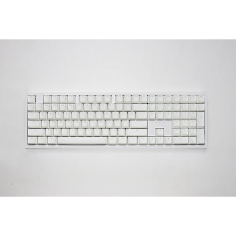 Ducky zero 6108 pure white rgb mechanisch gaming toetsenbord (wit, us lay-out (qwerty), cherry mx2a speed silver, 100%, rgb leds, double-shot pbt, hot swap, 2.4ghz | bluetooth | usb-c)