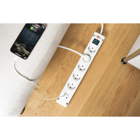 Brennenstuhl bremounta stekkerdoos 5-voudig met 2 usb c-laadcontactdozen (wit, 5x stekker, 2x usb-c, 2x usb c)