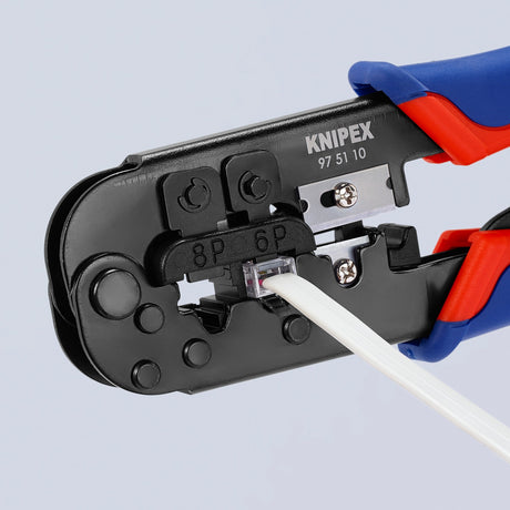 Knipex 975110 - krimptang rj11 12 (6pin 9.65mm) - rj45 (8pin 11.68mm)
