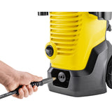 Kärcher k 4 wcm premium hogedrukreiniger (geel zwart, met vuilfrees en slanghaspel)