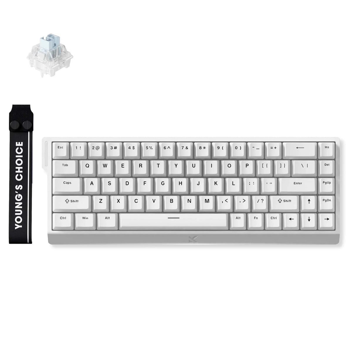 Mchose ace 68 he magnetic ice blue wi us rgb mechanisch gaming toetsenbord (wit, us lay-out (qwerty), ice blue magnetic, 65%, rgb, hot swap, usb-c, hall effect sensor)