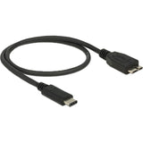 Delock usb-c 3.1 > usb 3.1 micro-usb adapter (zwart, 0,5 meter, usb 3.1 gen 2)