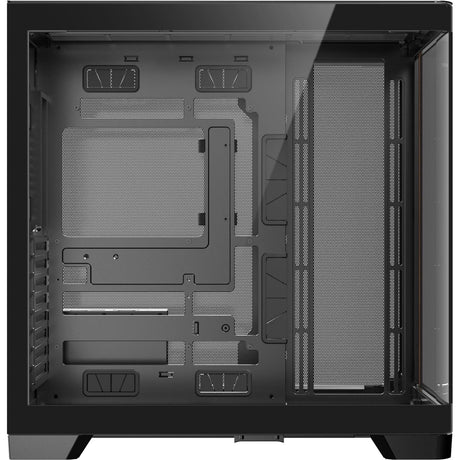 Antec c8 curve wood midi tower behuizing (zwart houtkleur | 2x usb-a | 1x usb-c | tempered glass)