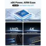 Terramaster f4-424 nas (zwart, 1x rj-45 2.5gbe, hdmi)