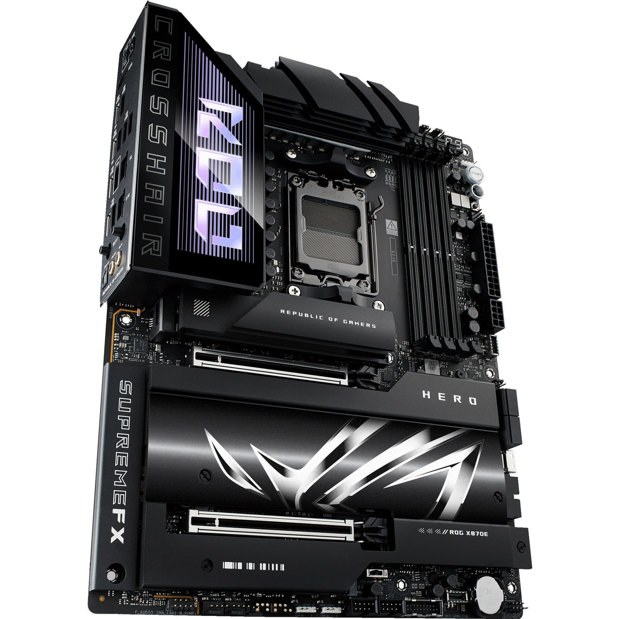 Asus rog crosshair x870e hero socket am5 moederbord (raid, 5gb-lan, 2,5gb-lan, wi-fi 7, bt, sound, atx)