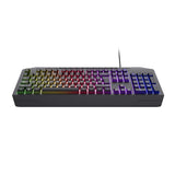 Trust gxt 836 evocx rgb gaming toetsenbord (zwart, us lay-out (qwerty), membraan, 100%, rgb)