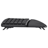 Trust keyra ergonomisch draadloos toetsenbord (zwart, us lay-out (qwerty), 100%, 2.4 ghz usb | bluetooth)