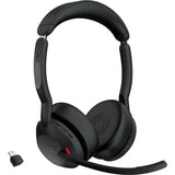 Jabra evolve2 55, incl. oplaadstandaard on-ear headset (zwart, stereo, uc, usb-c, link380c)
