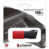Kingston datatraveler exodia m 128 gb usb-stick (rood zwart, usb-a 3.2 gen 1)