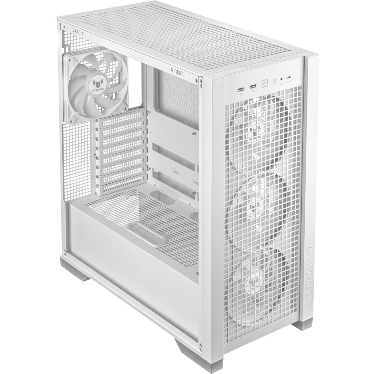Asus tuf gaming gt302 argb midi tower behuizing (wit | 2x usb-a | 1x usb-c | rgb | tempered glass)