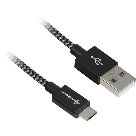 Sharkoon usb 2.0 kabel, usb-a > micro-usb b (zwart grijs, 2 meter)