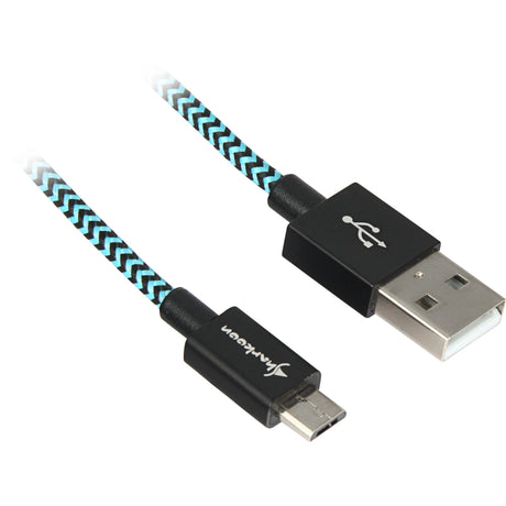 Sharkoon usb-a 2.0 naar micro-usb-b kabel (zwart lichtblauw, 0,5 meter)