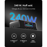 Icy box 240w gan oplaadstation (zwart)