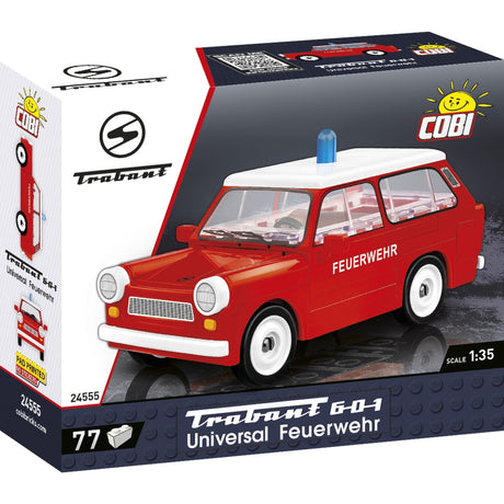 Cobi youngtimer collection - trabant 601 universal feuerwehr constructiespeelgoed (schaal 1:35)