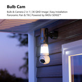 Imou bulb cam 2k beveiligingscamera (wit, e26 e27 universele schroeffitting)