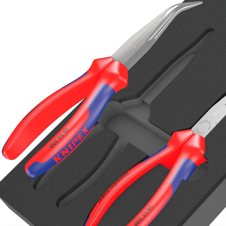 Wera 9781 schuimrubberen inzetstuk met knipex tangen set 2, 3‑delig tangenset (zwart grijs, in schuiminzet voor werkplaatswagen)