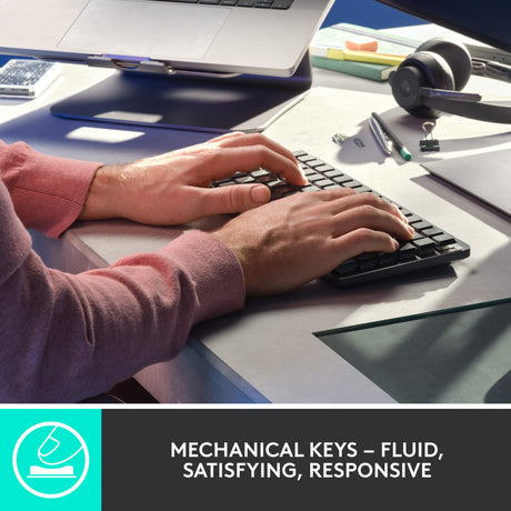 Logitech mx mechanical mini, toetsenbord (zwart grijs, us-international, gl tactile, bluetooth low energy)