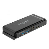 Delock displayport 1.4 kvm switch, 8k 60hz, usb 3.2 gen 1, audio kvm-switch (grijs zwart)