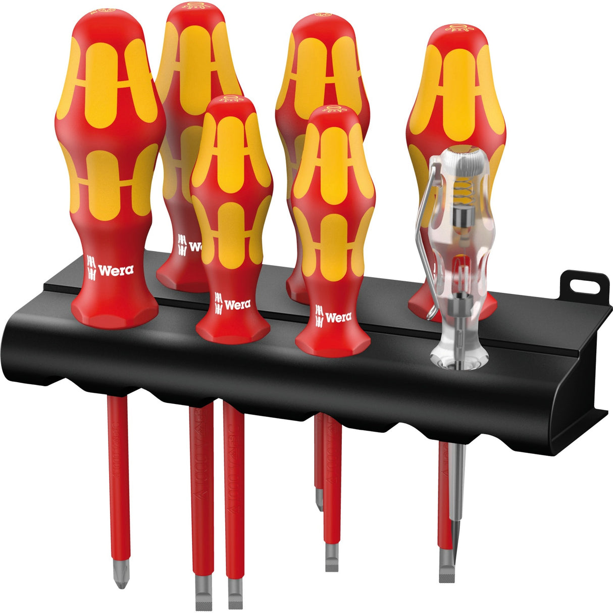 Wera 160 i 165 i 7 schroevendraaierset kraftform plus serie 100 (rood geel, 7-delig)