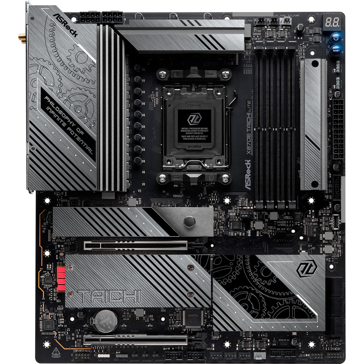 Asrock x870e taichi lite socket am5 moederbord (raid, 5 gb-lan, wi-fi 7, bt, e-atx)