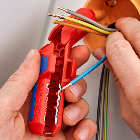 Knipex universeel ontmantelingsgereedschap - ergostrip rechts - rood