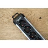 Brennenstuhl premium-alu-line stekkerdoos 12-voudig stekkerdoos (zwart zilver)