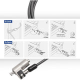 Act connectivity nano laptopslot met sleutels diefstalbeveiliging (grijs, 2 meter)